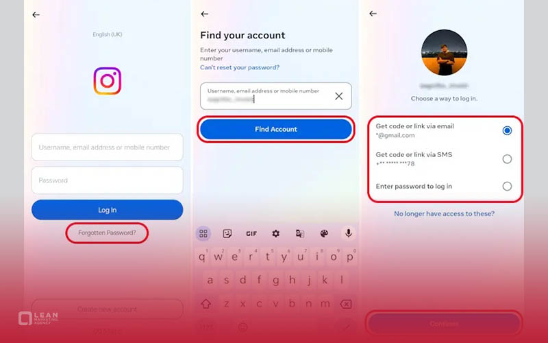 بازیابی رمز اینستاگرام از طریق ایمیل